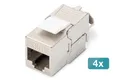 Produktbild: Digitus CAT 6A Keystone Modul, geschirmt, 4 Stück werkzeugfreie Verbindung DN-93615-4