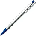 Produktbild: Lamy Kugelschreiber logo M205, Gehäuse silber/blau, Edelstahl, Schreibfarbe blau