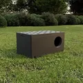 Produktbild: QLS Wetterfestes Katzenhaus aus Styropor – 60x40 cm isoliertes Schutzhäuschen Schwarz 11113 - Schwarz