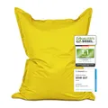 Produktbild: Lumaland Riesen-Sitzsack in Birnenform, XXL, 380 l, mit Füllung, wasserdicht, für drinnen und draußen, ideal für Wohnzimmer, Garten und Terrasse, 140 x 180 cm, Gelb