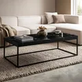 Produktbild: Couchtisch FineBuy Sofatisch 120 cm Wohnzimmertisch Schwarz Marmor Optik Tisch
