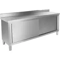 Produktbild: Royal Catering Edelstahl-Arbeitsschrank - ECO - 200 x 60 cm - 160 kg - Aufkantung -