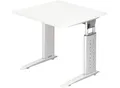 Produktbild: Schreibtisch TARVIS, C-Fuß, Quadrat, B 800 mm, Gestell weiß, höhenverstellbar, weiß
