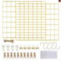 Produktbild: LOYONAL Deko Wandgitter Gold - Metall Fotogitter - Pinnwand Gitter Fotowand