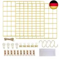 Produktbild: LOYONAL Deko Wandgitter Gold - Metall Fotogitter - Pinnwand Gitter Fotowand