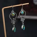 Produktbild: Ohrhänger für Damen, Vintage 925 Silber Türkis Dangle Ohrringe Hypoallergen Leicht Tropfen Anhänger Schmuck für Frauen Mädchen Party Hochzeit Ca