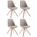 Produktbild: CLP 4er Set Besucherstühle Toulouse Stoff Square taupe/natura
