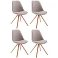 Produktbild: CLP 4er Set Esszimmer-Stuhl Toulouse Stoff Square mit Stoffbezug und hochwertigem Sitzpolster I Mit Stabilem Holzgestell I Sitzhöhe 48 cm