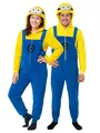 Produktbild: United Labels Minions Kostüm für Erwachsene, L, Gelb Blau, Jumpsuit Unisex, Overall mit Kapuze, Einteiler für Karneval Mottoparty