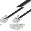 Produktbild: Goobay 50319 Modularanschlusskabel, 10 m, Schwarz - RJ11/RJ14-Stecker (6P4C) > RJ11/RJ14-Stecker (6P4C)