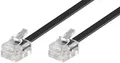 Produktbild: Goobay 50319 Modularanschlusskabel, 10 m, Schwarz - RJ11/RJ14-Stecker (6P4C) > R