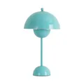 Produktbild: Himmlische türkisblaue Tischleuchte im Pilz-Blumentopf-Design – Metall, 34 cm, E27-Fassung für Schlafzimmer, Wohnzimmer, Kinderzimmer, Arbeitszimmer oder Büro