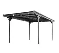 Produktbild: WESTMANN Carport Helsinki 15m² | 503x305x232 cm Grau | Flachdach Überdachung aus Aluminium | Motorrad- & Autounterstand inklusive Regenrinne