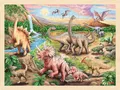 Produktbild: Einlegepuzzle DINOSAURIERWANDERUNG Holzpuzzle Rahmenpuzzle Kinderpuzzle 96 Teile