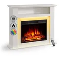 Produktbild: Balderia Elektrokamin Elektrokamin Standkamin BALDERIA Liora – Heizung bis 2000 W, weiß, Standkamin mit Ablagefach, 3D-Flammeneffekt, LED-Beleuchtung, Heizung weiß 82,00 cm x 100,00 cm x 25,00 cm