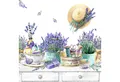 Produktbild: ti-flair Papierserviette, Servietten Papier 33x33cm 3-lagig Vintage Lavendel Motiv 20 Stück