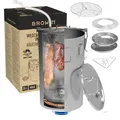 Produktbild: BROWIN® Räucherofen im Topf 330150 | 35 Liter | Räucherkammer für Gasherde 50 cm hoch | 8kg Heimräucherofen Set mit Thermometer