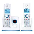 Produktbild: ALCATEL F530 Voice Duo - Schnurloses Festnetztelefon DECT mit Anrufbeantworter - Großes Display - Freisprechfunktion - Anrufblockierungsfunktion - 2 Direktwahltasten - Weiß/Blau
