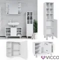 Produktbild: Badmöbel Spiegelschrank Waschbeckenunterschrank Hochschrank Bad Set Fynn Vicco