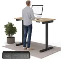 Produktbild: Ergotopia Desktopia One höhenverstellbarer Schreibtisch | elektrischer Schreibtisch höhenverstellbar | Bürotisch höhenverstellbar, Verstellbarer Tisch TÜV-geprüft, 7 Jahre Garantie 138x65 cm