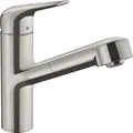 Produktbild: Hansgrohe Focus M42 Armatur Wasserhahn Einhebel-Küchenmischer 150, Ausziehauslauf, 1jet, sBox Edelstahl Finish - inkl.
