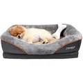 Produktbild: Hundebett Memory Foam, waschbar, abnehmbarer Bezug, Quietschspielzeug, Klein