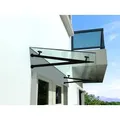 Produktbild: Glaswerk Westfalen - (v) 190x90 Cm Klarglas Glasvordach Inkl. Halter In Schwarz