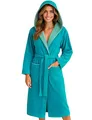 Produktbild: Morgenstern Bademantel Damen mit Kapuze 100% Baumwolle Frottee OEKO-TEX® Morgenmantel Leonie Petrol Größe S