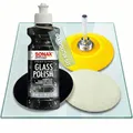 Produktbild: Glaspoliturset bestehend aus einer SONAX 250ml Glass Polish + 2 Stück Flexipads Ø75mm Glas-Polierpads + Craft-Equip 75mm Stützteller mit 6mm Spanndorn