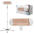 Produktbild: reer HeatCare+ Flex Wärmestrahler, 2in1 Stand/Wand, 350/700 W, Weiß-Grau