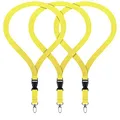 Produktbild: 3x Premium Lanyard Umhängeband Schlüsselband Set mit Karabinerhaken und Steckverschluss für Ausweishalter Handys Kamera USB-Geräte Schlüsselanhänger Namensschilder ID Kartenhalter (Gelb)