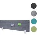 Produktbild: Tischtrennwand HWC-G76, Büro-Sichtschutz Schreibtisch Pinnwand, Schallschutz Stoff/Textil mit Prägung ~ 100x30cm grau