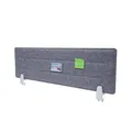 Produktbild: Tischtrennwand HWC-G76, Büro-Sichtschutz Schreibtisch Pinnwand, Schallschutz Stoff/Textil mit Prägung - 100x30cm grau
