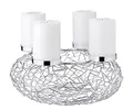 Produktbild: EDZARD Adventskranz Milano, AST-Design, Durchmesser 34 cm, für Kerzen Durchmesser 8 cm, Edelstahl vernickelt silberfarben, moderner Kerzenhalter, perfekt für Cornelius Dauerkerzen von Edzard