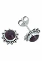Produktbild: Ohrstecker 925 Silber Granat roter Stein Edelstein Ohrringe echt Silber Damen Sterling Silber Stecker Geschenk(MOS-082-02)