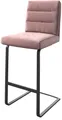 Produktbild: DELIFE Barhocker Pela-Flex, Freischwinger flach Metall Samt Rosé