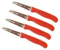 Produktbild: NEUSTANLO Schälmesser Set 4 Stück | extra scharfes Kartoffelschälmesser | Küchenmesser mit rostfreier Klinge | ideal zum Schälen von Obst & Gemüse | ergonomischer Griff | Rot