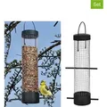 Produktbild: Garden Hero 2er-Set: Vogelfutterstationen in Schwarz - (H)28 x Ø 6,2 cm
