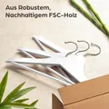 Produktbild: Praknu Kinderkleiderbügel Holz Weiß - 10 stück - 360° Drehbar & rutschfest