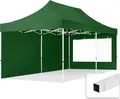 Produktbild: TOOLPORT 3x6m Stahl Faltpavillon, inkl. 2 Seitenteile, dunkelgrün