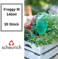 Produktbild: Scheurich Wasserspender Froggy M | 30x Grün | 140 ml Füllmenge | Bewässerungskugel klein mit Ton Fuß | Wasserspender Pflanzen und Blumen Terrakotta Stiel