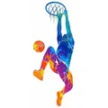 Produktbild: nikima Wandtattoo 188 Wandtattoo Basketball Korb bunt - Größe 530 x 1250 mm (PVC-Folie), in 3 vers. Größen bunt 53 cm x 50 cm x 0 cm