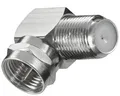 Produktbild: F-Stecker - F-Buchse Winkel 90° Kupplung TV Antennen SAT Kabel Adapter Verbinder