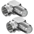 Produktbild: 2x F-Stecker - F-Buchse winkel Kupplung TV Antennen SAT Kabel Adapter Verbinder