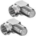 Produktbild: 2 Stück Adapter F-Stecker <> F-Kupplung 90°Winkel SAT TV Koaxial Antennen Kabel