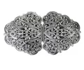 Produktbild: Hartmann-Knöpfe silber Trachten Schürzen Dirndl Schliesse Schnalle Verschluss aus Metallzum Annähen 90mmx50mm (1 Stück)