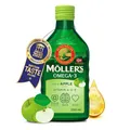 Produktbild: Möller's Omega 3 Lebertran | Nahrungsergänzung mit EPA, DHA, Vit A, D und E | Hochreiner natürlicher | 165 Jahre alte Marke | Superior Taste Award | Apfelgeschmack | 250 ML