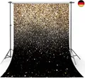 Produktbild: Gold Glitzer Punkt Schwarz Prom Hintergrund Sternenhimmel Glänzend Abstrakt Foto