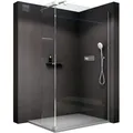 Produktbild: Bernstein Walk-in-Dusche NT109, 8mm ESG-Sicherheitsglas Nano-Beschichtung - Echtglas / Profilfarbe: Chrom / mit Spritzschutz, Klarglas / Breite wählbar / Duschabtrennung / Duschwand / 200cm Höhe 120 cm