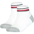 Produktbild: TOMMY HILFIGER Kinder Quarter-Socken, 2er Pack - ICONIC SPORTS, Frottee-Sohle Weiß 31-34
